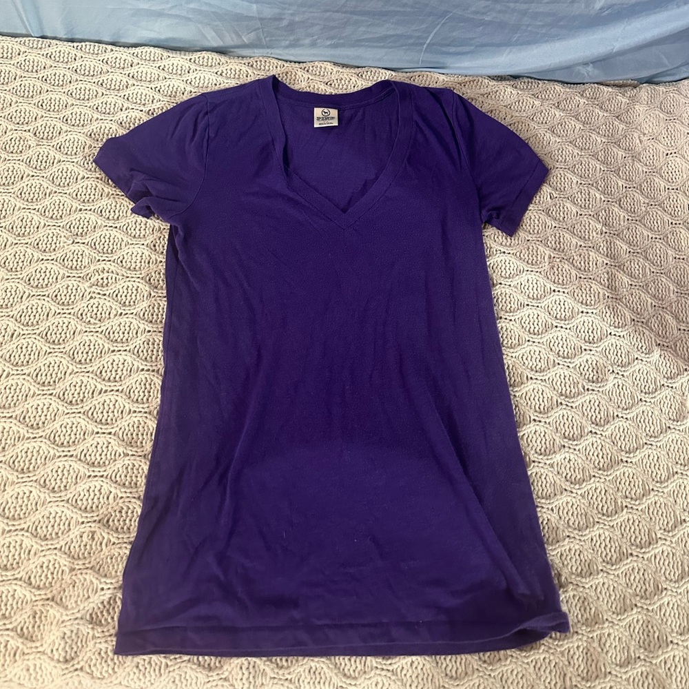 Victoria's Secret Pink V-Neck Purple Tee